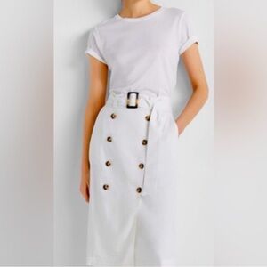 Club Monaco White Midi Skirt